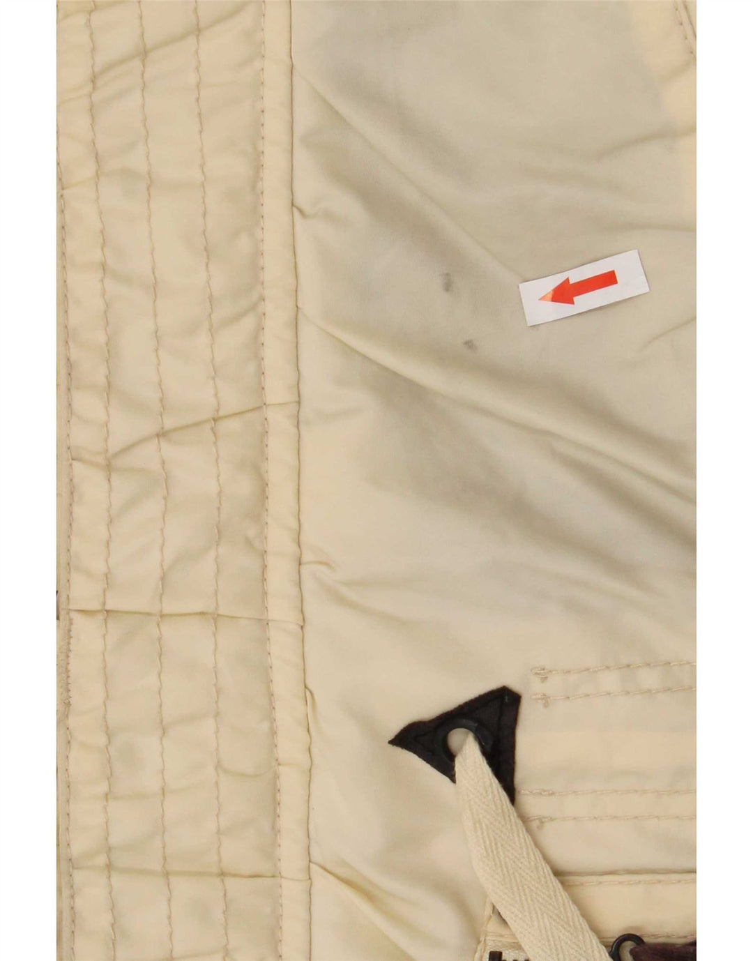 KHUJO Damen-Parkajacke mit Kapuze, UK 16, Größe L, gebrochenes weißes Nylon
