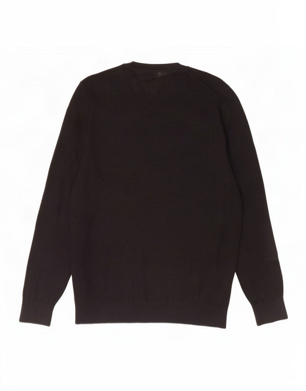 Tommy Hilfiger Mens Crew Neck Jumper Sweater Large Black Cotton
