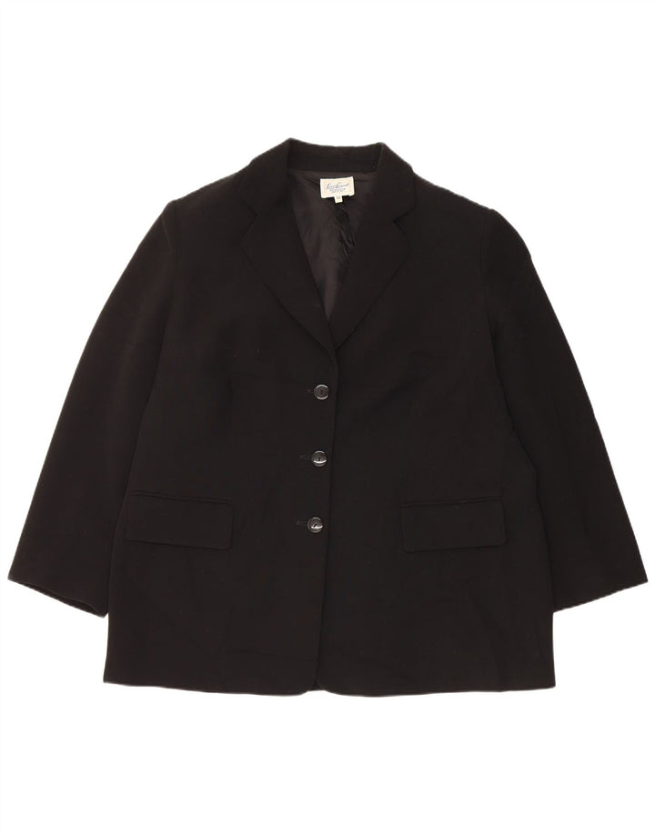 Luisa Spagnoli Damen 3-Knopf-Blazerjacke IT 52 2XL Schwarz Polyester