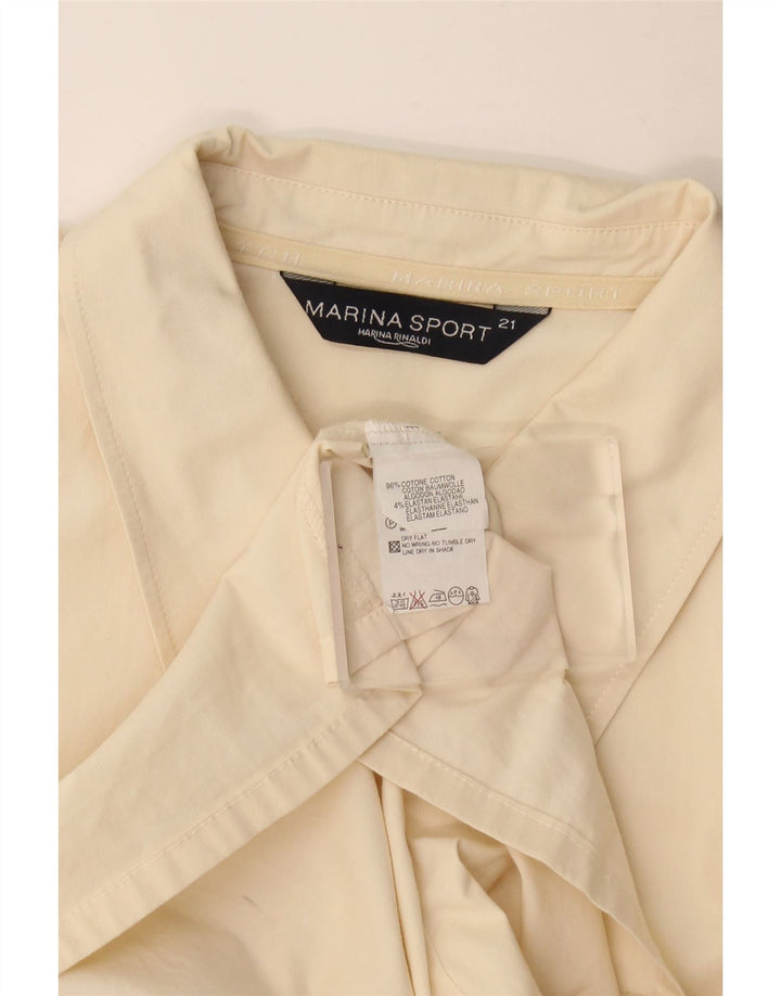 Marina Rinaldi Damen Kurzarmhemd Größe 21 Mittelbeige Baumwolle