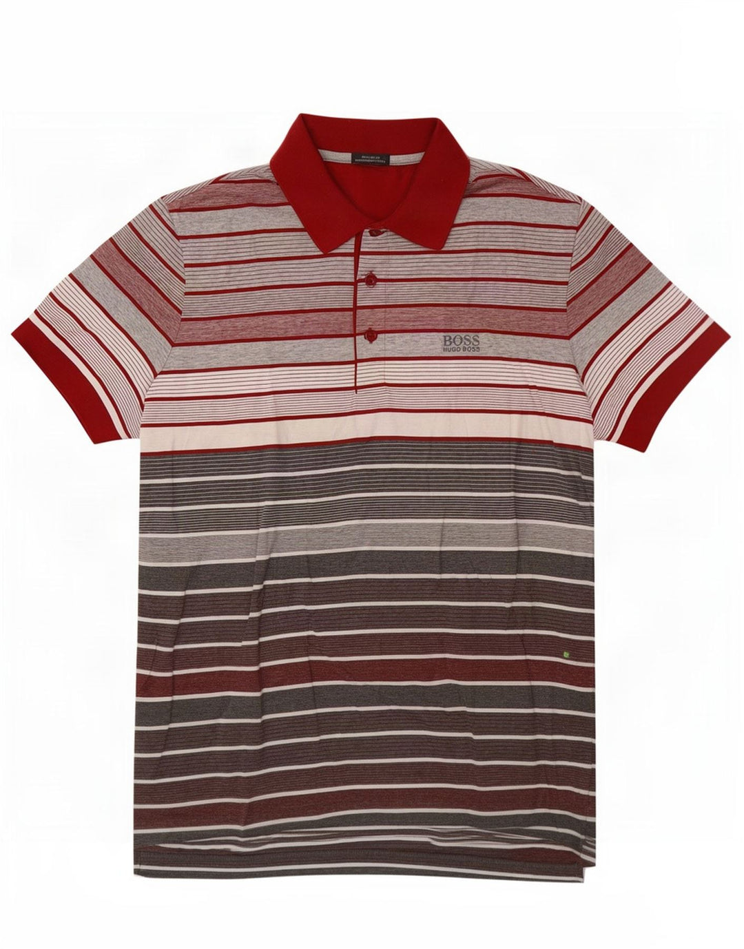 Hugo Boss Herren-Poloshirt mit normaler Passform, klein, rot gestreift, Baumwolle