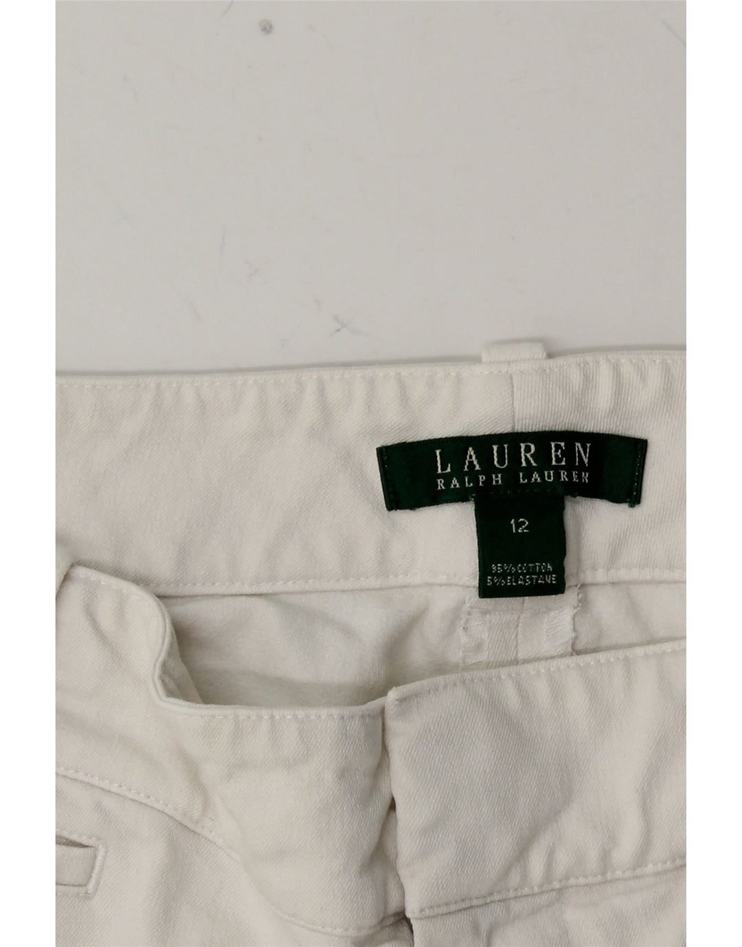 RALPH LAUREN Gerade Freizeithose für Damen, US 12, Größe L, W32, L27, Weiß