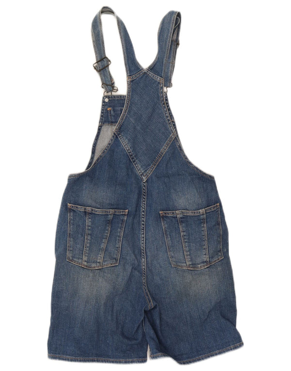Fat Face Damen Distressed Latzhose Denim Shorts UK 6 XS W28 Mittelblau