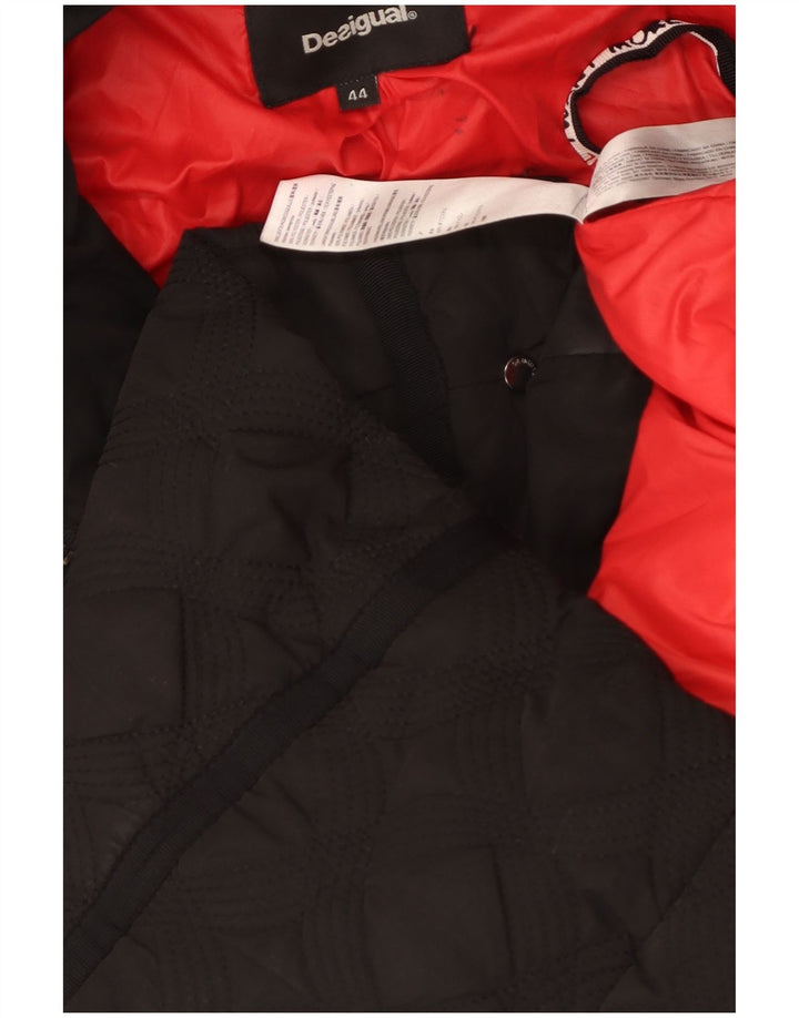 Desigual Damen Steppmantel mit Kapuze, gepolstert, EU 44, XL, Schwarz, Polyester