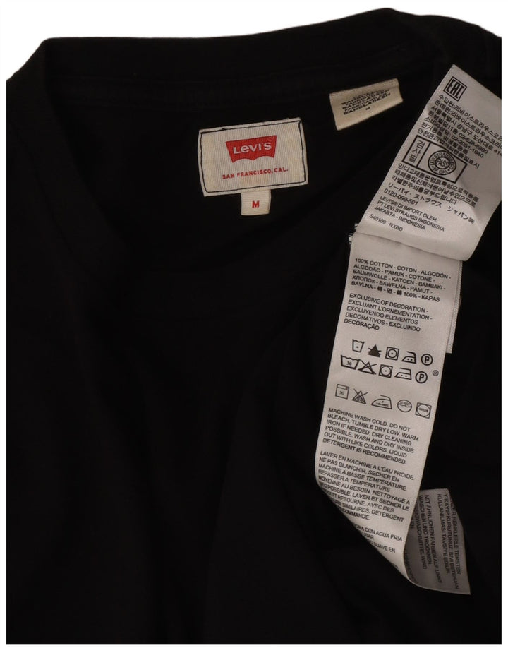 Levi's Herren-T-Shirt-Oberteil aus mittelschwarzer Baumwolle