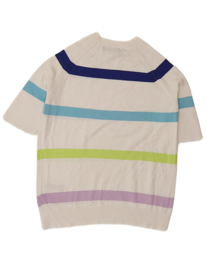 Marks & Spencer Damen-Pullover mit Rundhalsausschnitt, Gr. 10, Größe S, weiß gestreift
