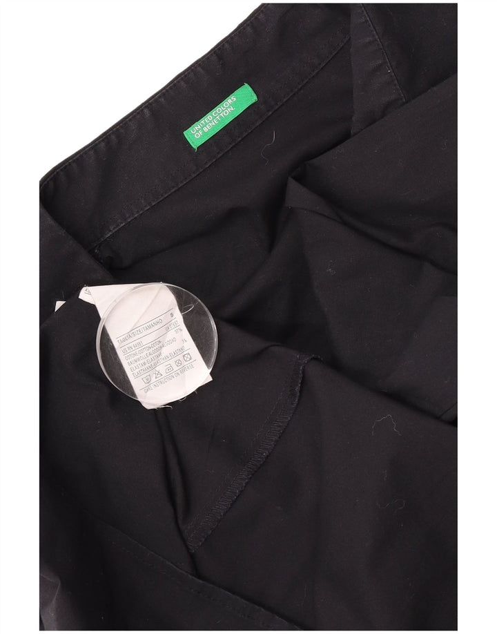 Benetton Damen-Pullover-Hemd, UK 10, Größe S, Schwarz, Baumwolle