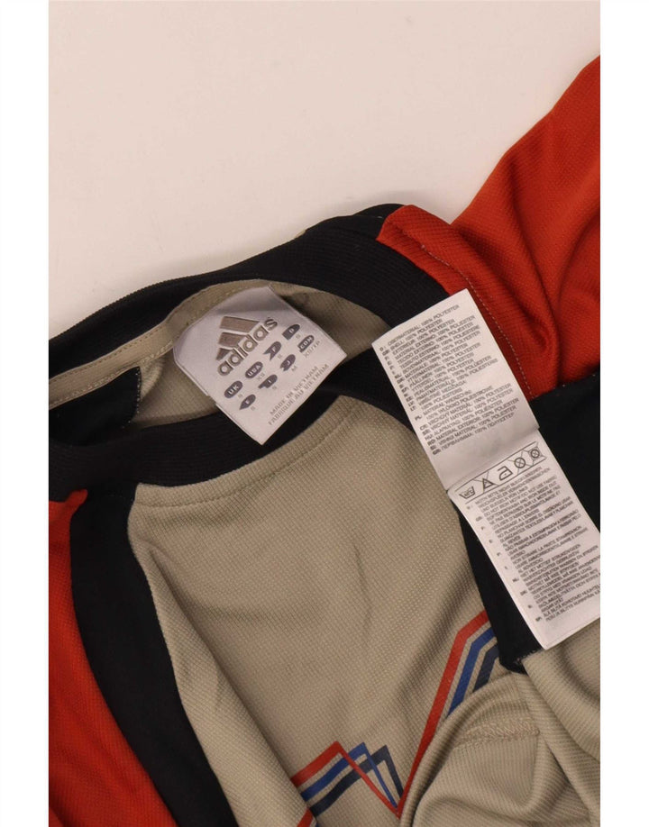 Adidas Herren Graphic Top Langarm Small Beige Colourblock Polyester