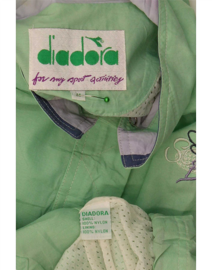 Diadora Damen Übergroße Regenjacke UK 14 Mittelgrünes Nylon