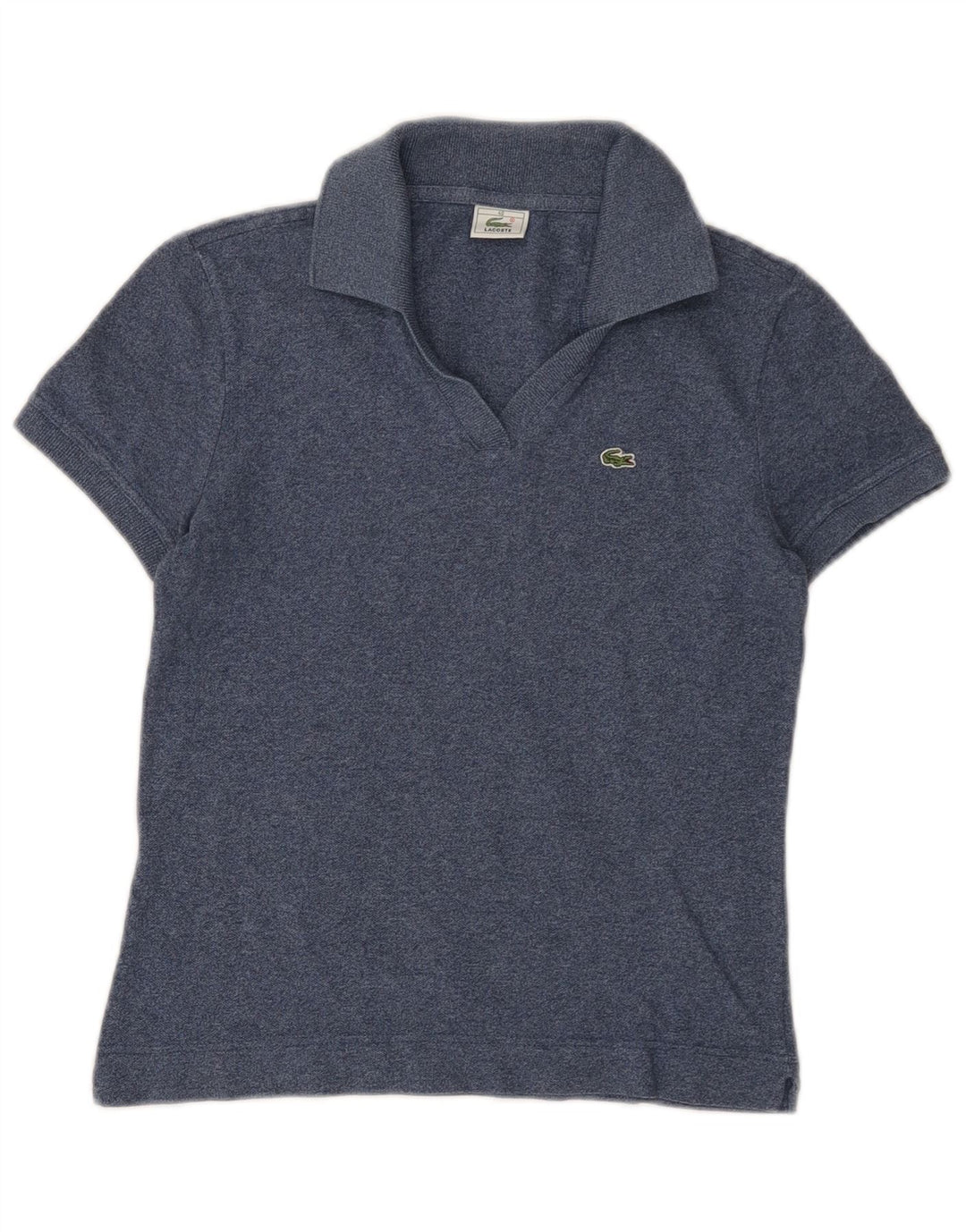 Lacoste Damen-Poloshirt, Größe 40, mittelmarineblau gesprenkelte Baumwolle