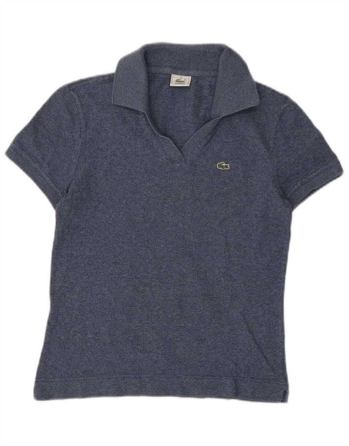 Lacoste Damen-Poloshirt, Größe 40, mittelmarineblau gesprenkelte Baumwolle