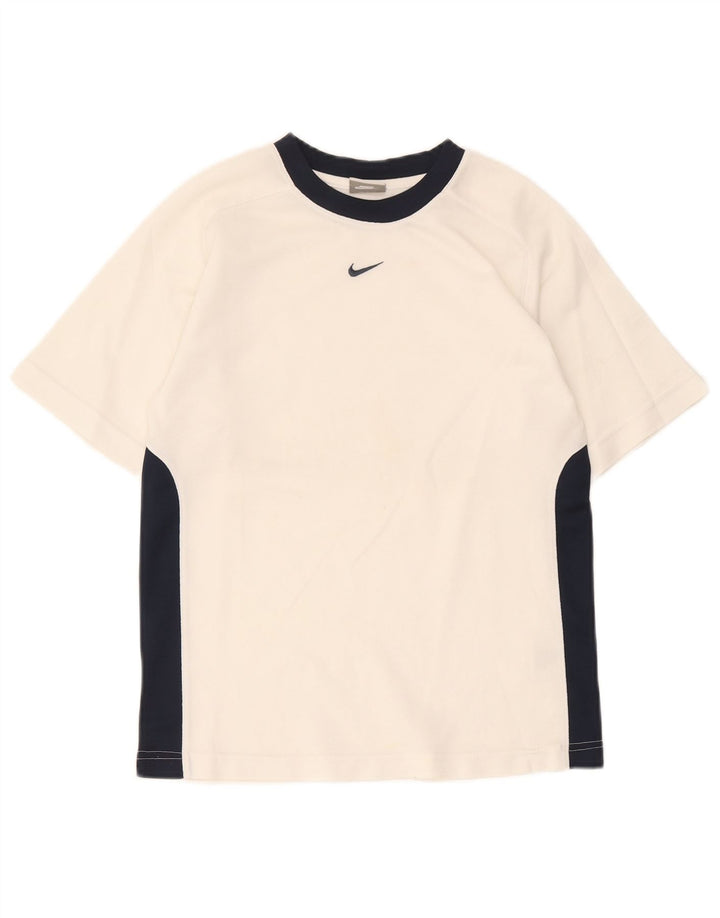 Nike T-Shirt für Jungen, 10–11 Jahre, mittelweißes Farbblock-Polyester