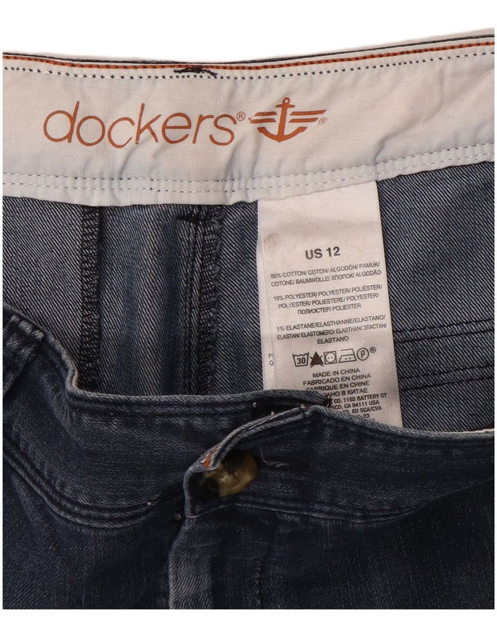 Dockers Damen Jeansshorts US 12 Large W34 Marineblaue Baumwolle