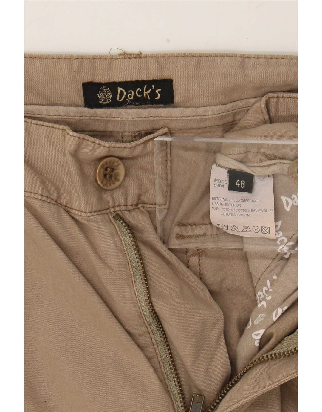 Dack's Herren-Cargoshorts IT 48 Medium W30 Beige Baumwolle