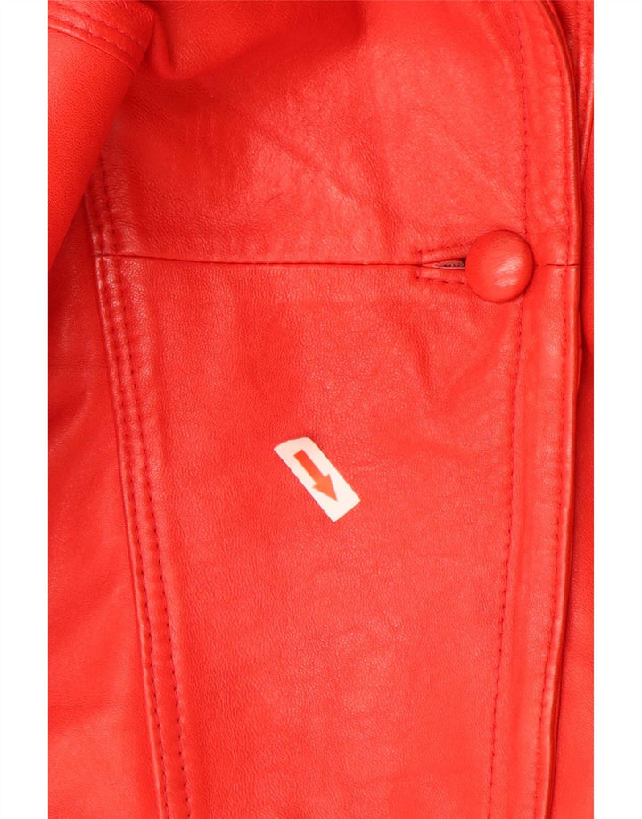 Vintage Damen Übergroßer Ledermantel UK 18 XL Rot