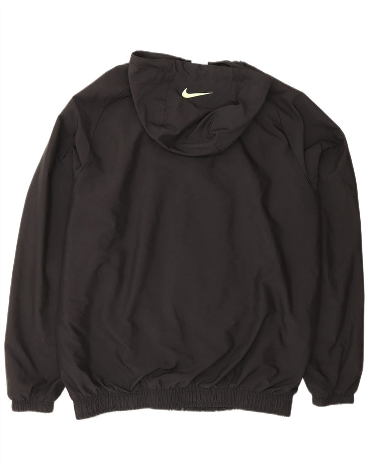 NIKE Herren-Trainingsanzug mit Kapuze, Oberjacke, groß, aus schwarzem Polyester
