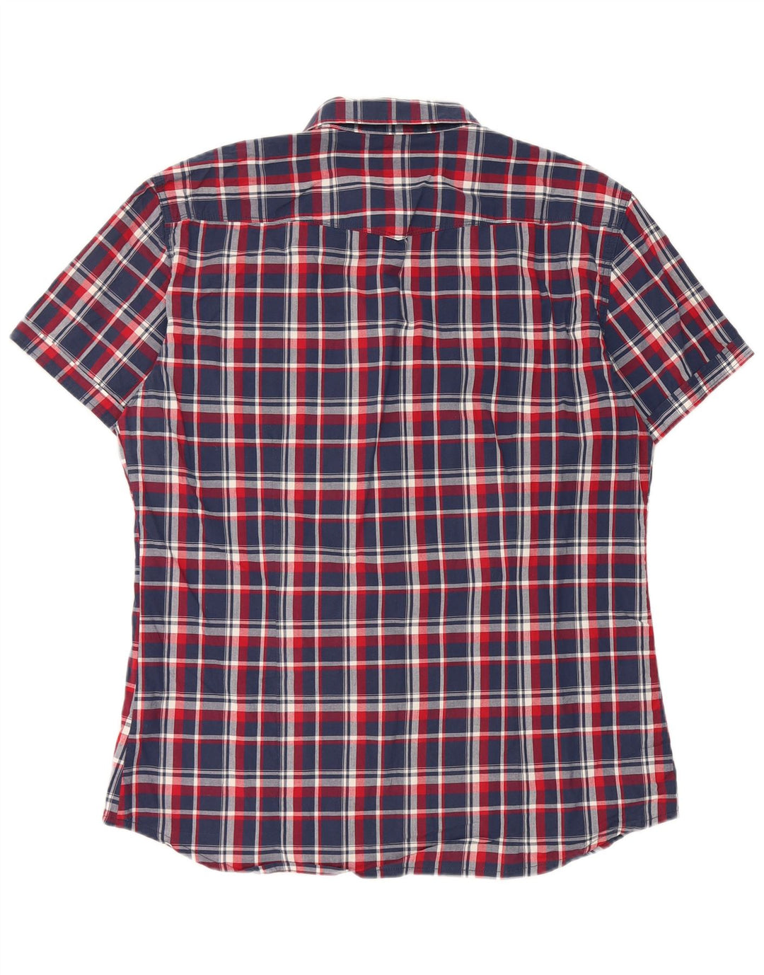 Datch Herren-Kurzarmhemd 2XL, marineblau, kariert, Baumwolle
