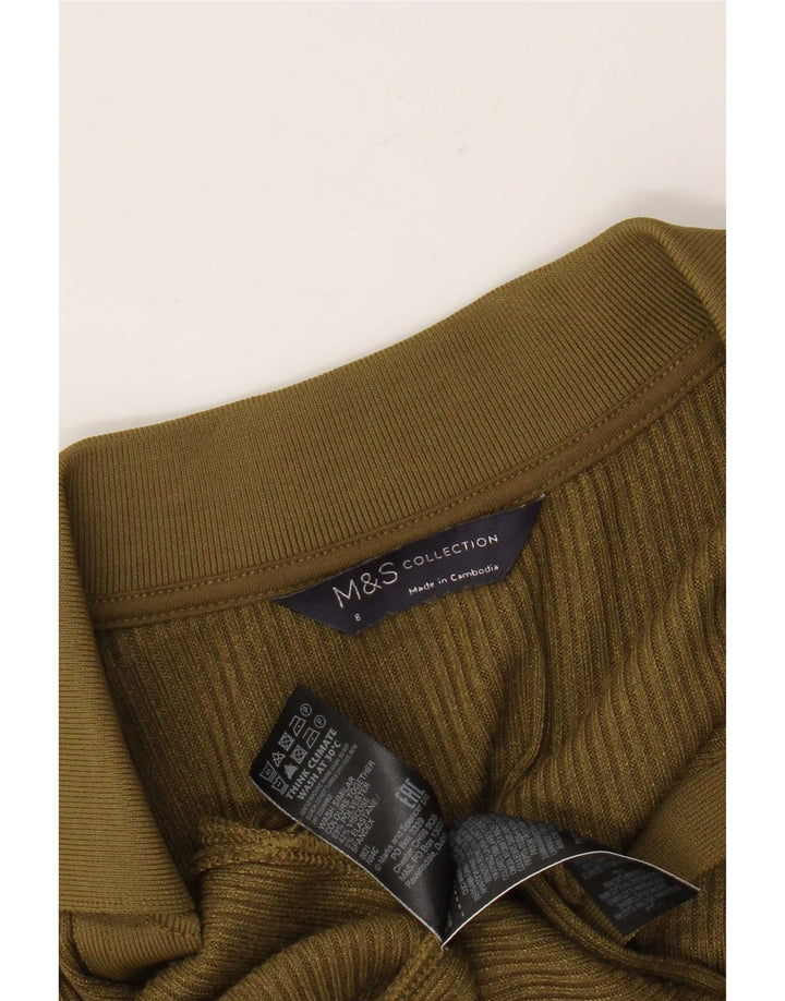 Marks & Spencer Damen Langarm-Pulloverkleid, Größe S, Khaki, Polyester
