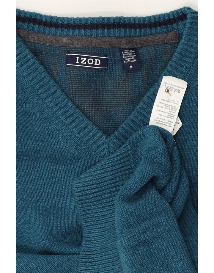 IZOD Herren-Pullover mit V-Ausschnitt, mittelblaue Baumwolle