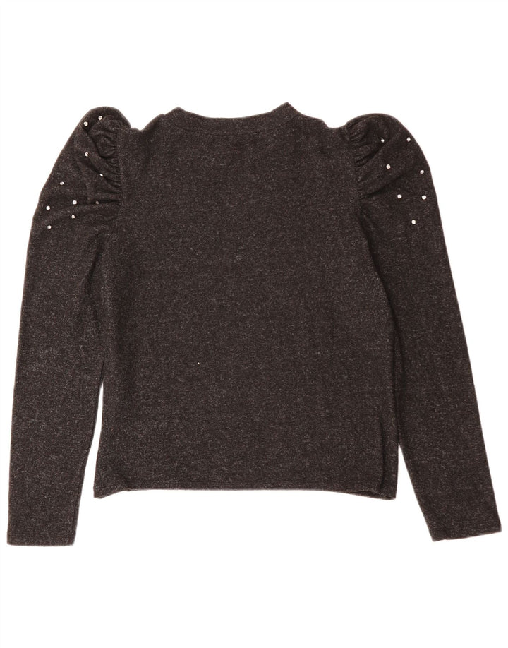 ZARA Damen Top Langarm UK 14 Large Grau