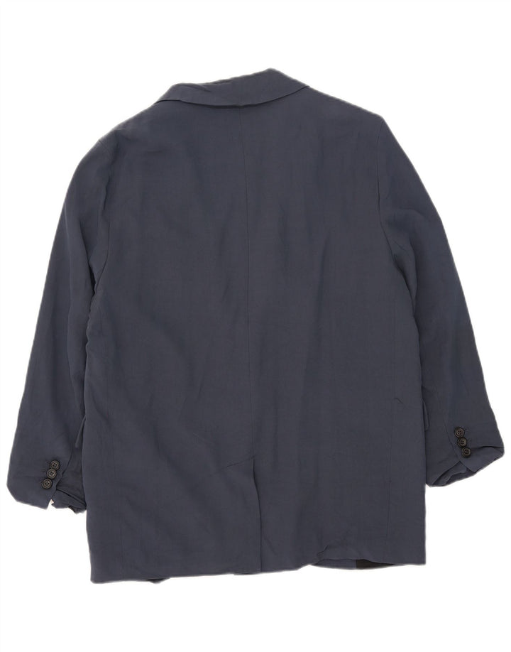Zara Damen-Blazer mit 1 Knopf, übergroß, Gr. 10, Größe S, Marineblau, Viskose