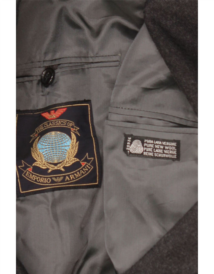 EMPORIO ARMANI Mens 2 Button Blazer Jacket UK 38 Medium Black New Wool