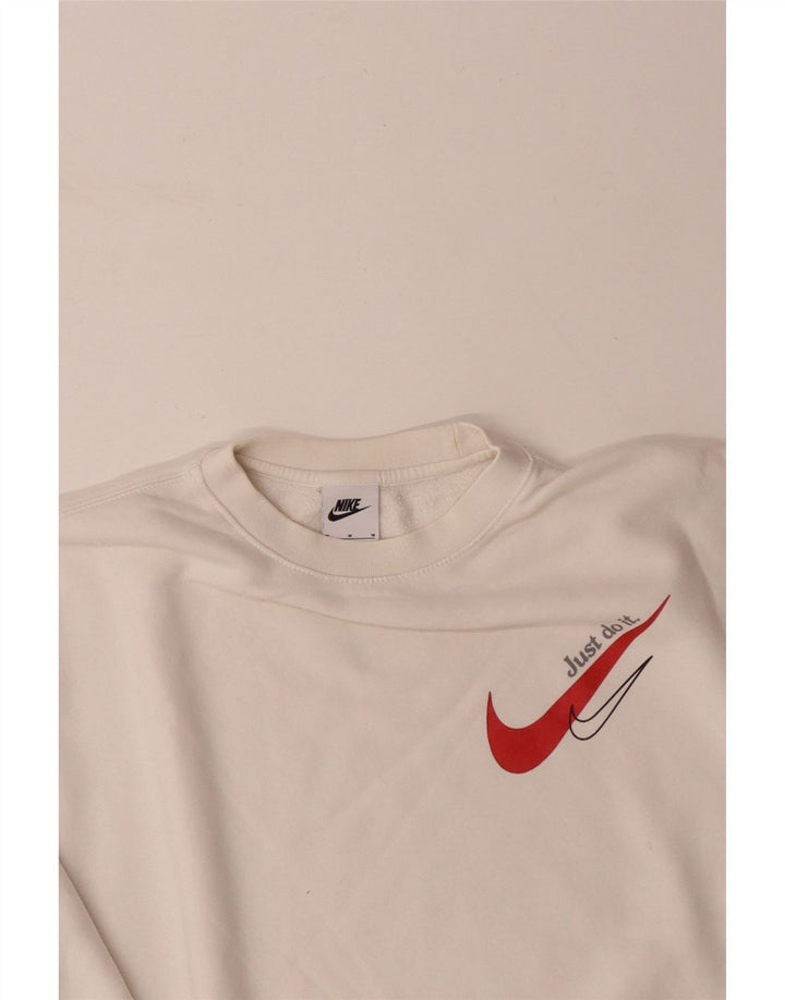NIKE Herren-Sweatshirt-Pullover aus mittelweißer Baumwolle