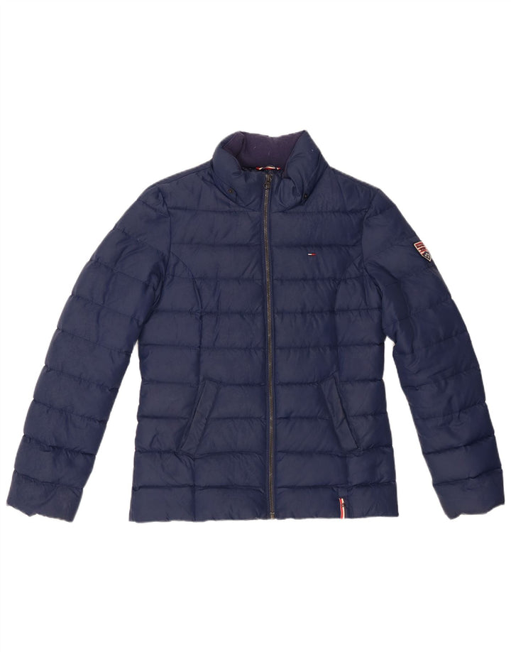 Tommy Hilfiger Damen Wattierte Jacke UK 14 Medium Marineblau Polyester