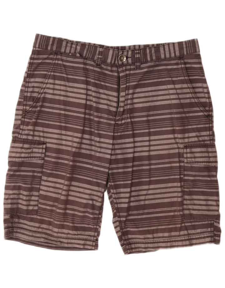 Dkny Herren Cargoshorts W33 mittelgrau gestreifte Baumwolle