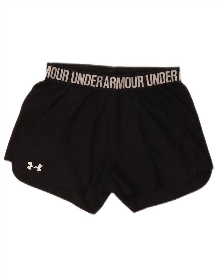 UNDER ARMOUR Damen Heat Gear Graphic Sportshorts UK 4 XS Schwarz