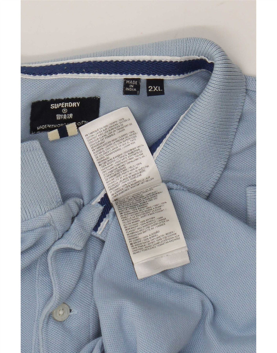Superdry Herren-Poloshirt 2XL aus blauer Baumwolle