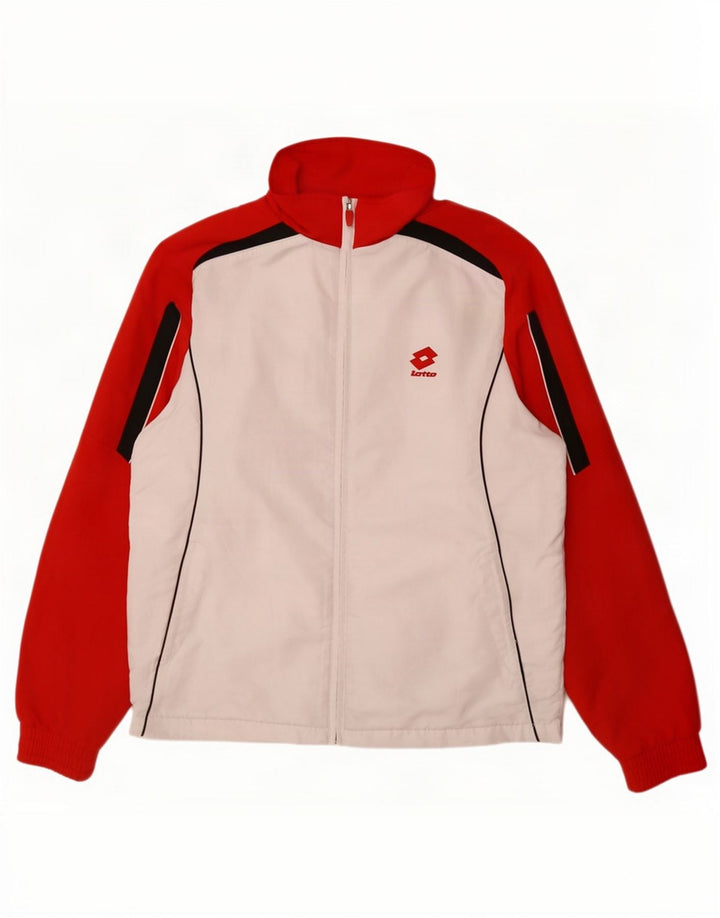 Lotto Herren-Trainingsanzug-Top-Jacke, UK 38/40, mittelweißes Farbblock-Polyester