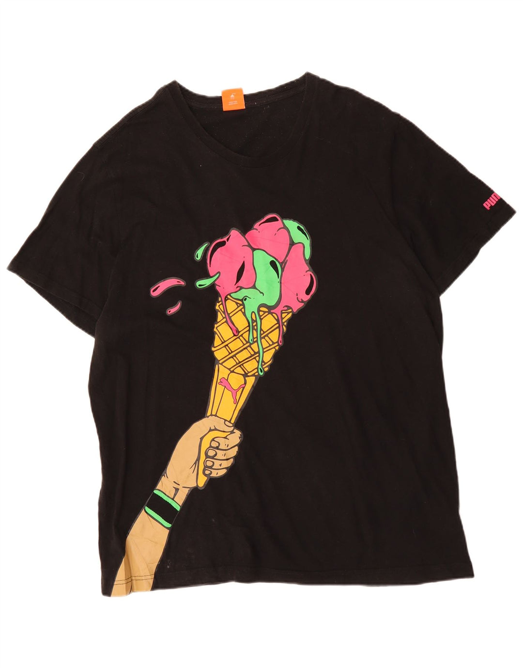 PUMA Herren Grafik T-Shirt Top 2XL Schwarz Baumwolle