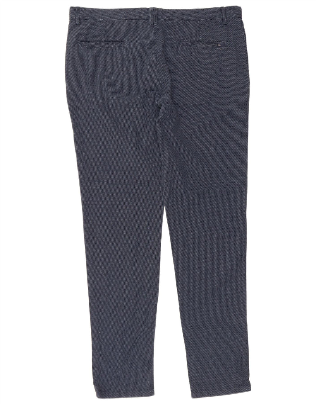 ZARA Slim Chino-Hose für Herren, EU 46, XL, B36, L32, marineblau gepunktete Baumwolle