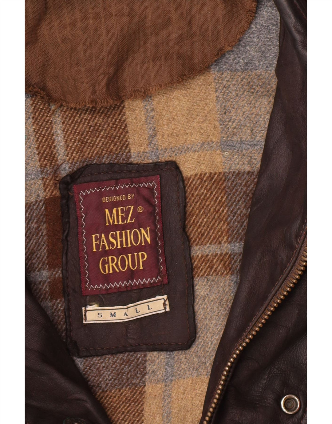 Vintage Herren Loose Fit Lederjacke UK 36 Small Brown