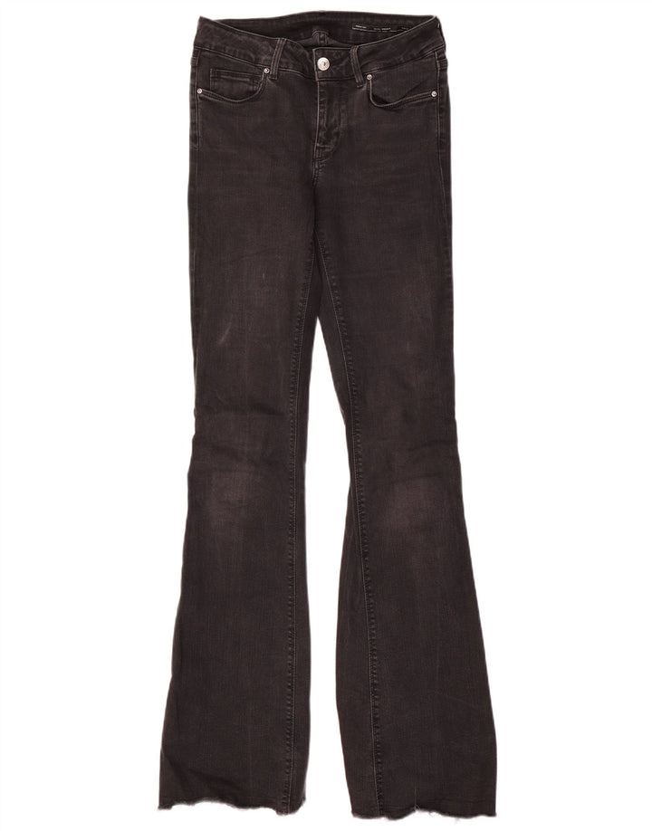Zara Damen Medium Rise Flare Slim Jeans EU 38 Small W28 L34 Schwarz