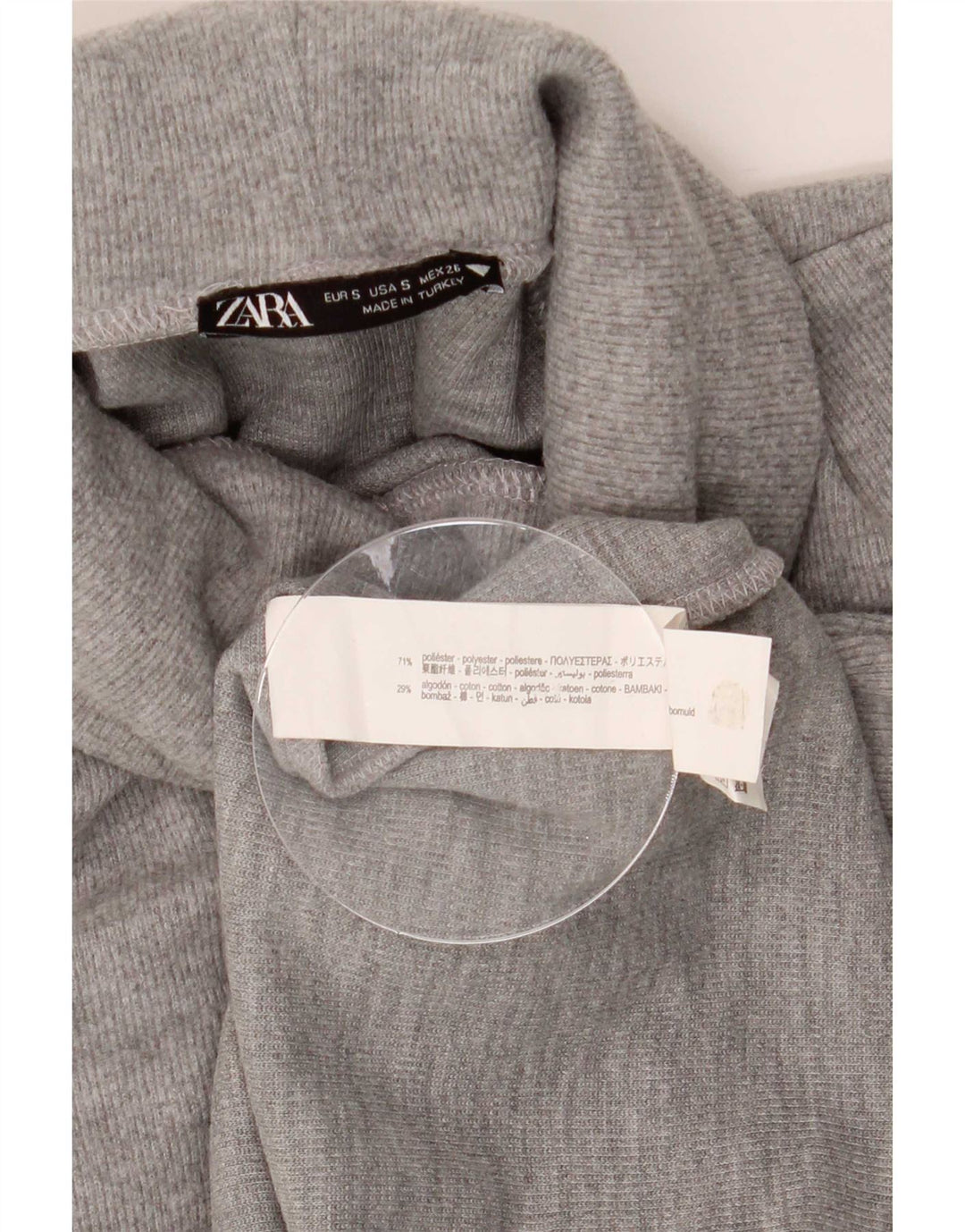 Zara Damen-Weste mit Rollkragen, Gr. 10, Größe S, grau, Polyester