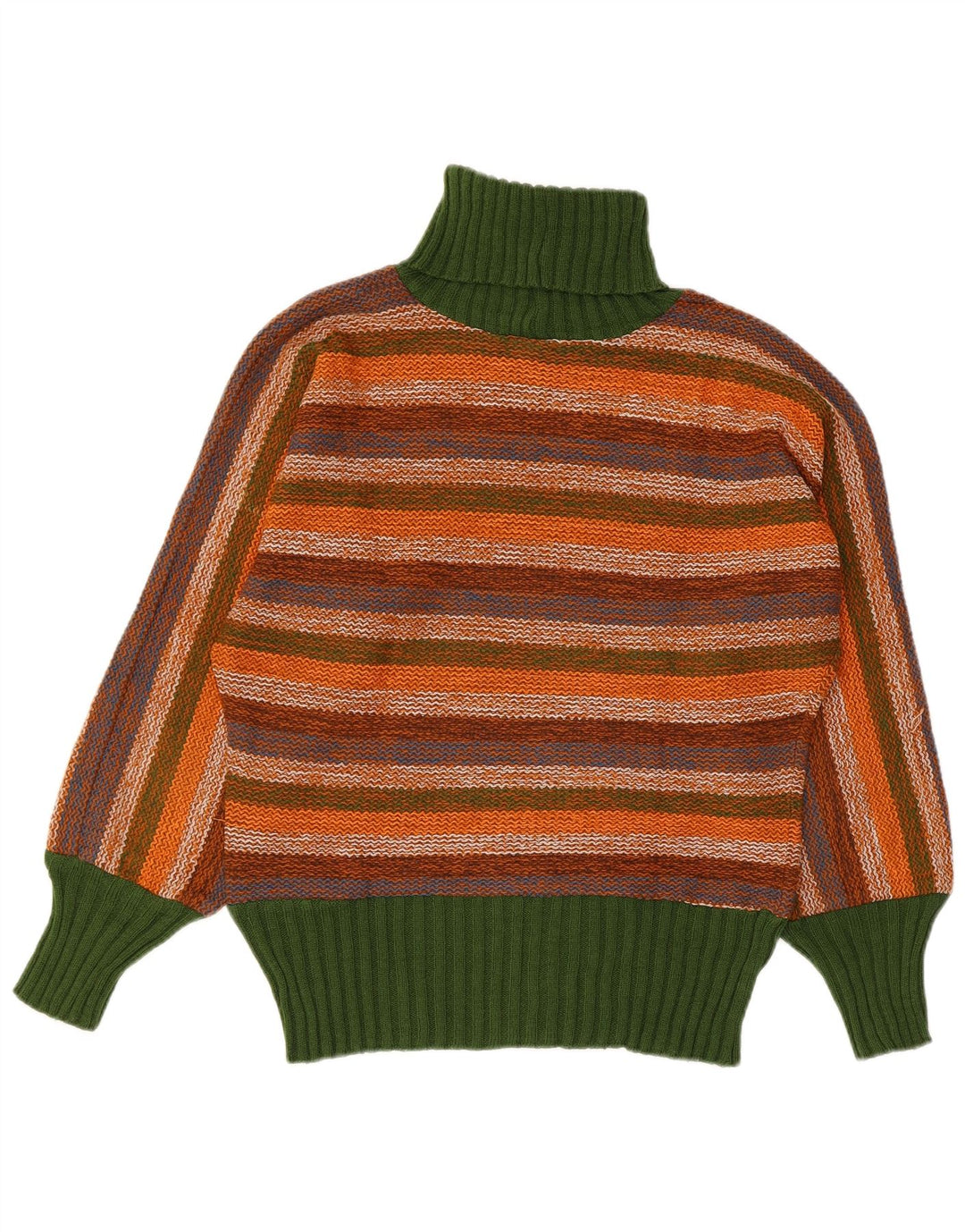 Vintage Damen Rollkragenpullover IT 44 Medium Bunt gestreift