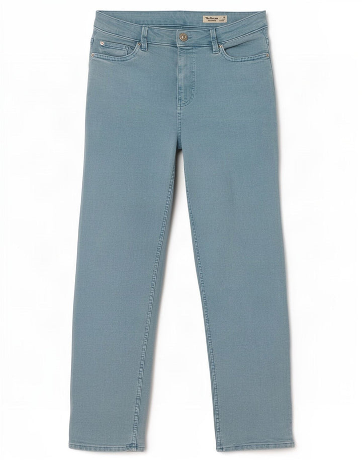 Marks & Spencer Damen Straight Jeans UK 12 Medium W30 L27 Türkis