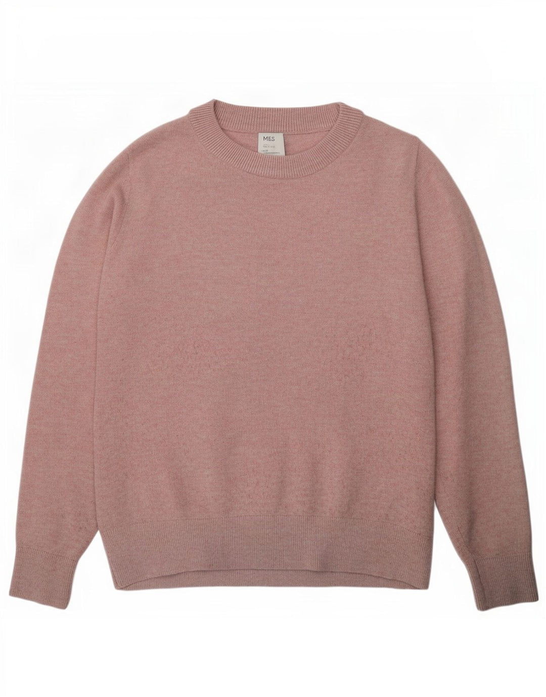 Marks & Spencer Damen-Pullover mit Rundhalsausschnitt, Gr. 10, Größe S, Rosa, Polyester