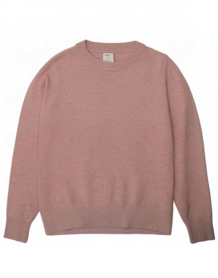 Marks & Spencer Damen-Pullover mit Rundhalsausschnitt, Gr. 10, Größe S, Rosa, Polyester