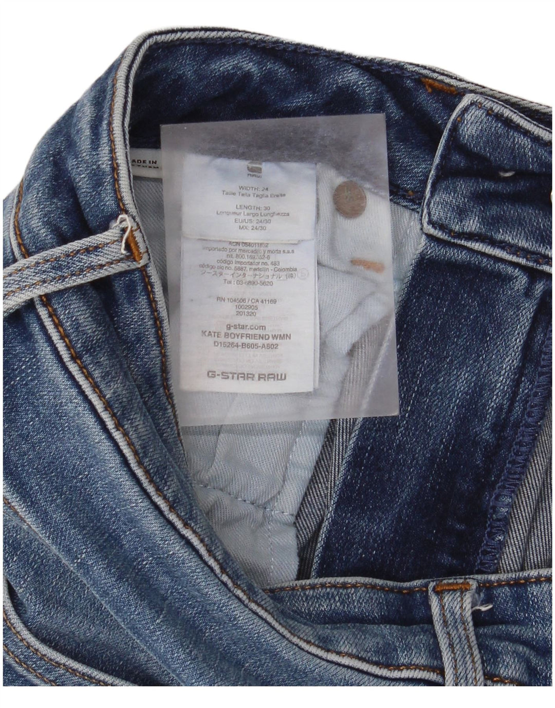 G-Star Damen Distressed Slim Jeans W24 L30 Blaue Baumwolle