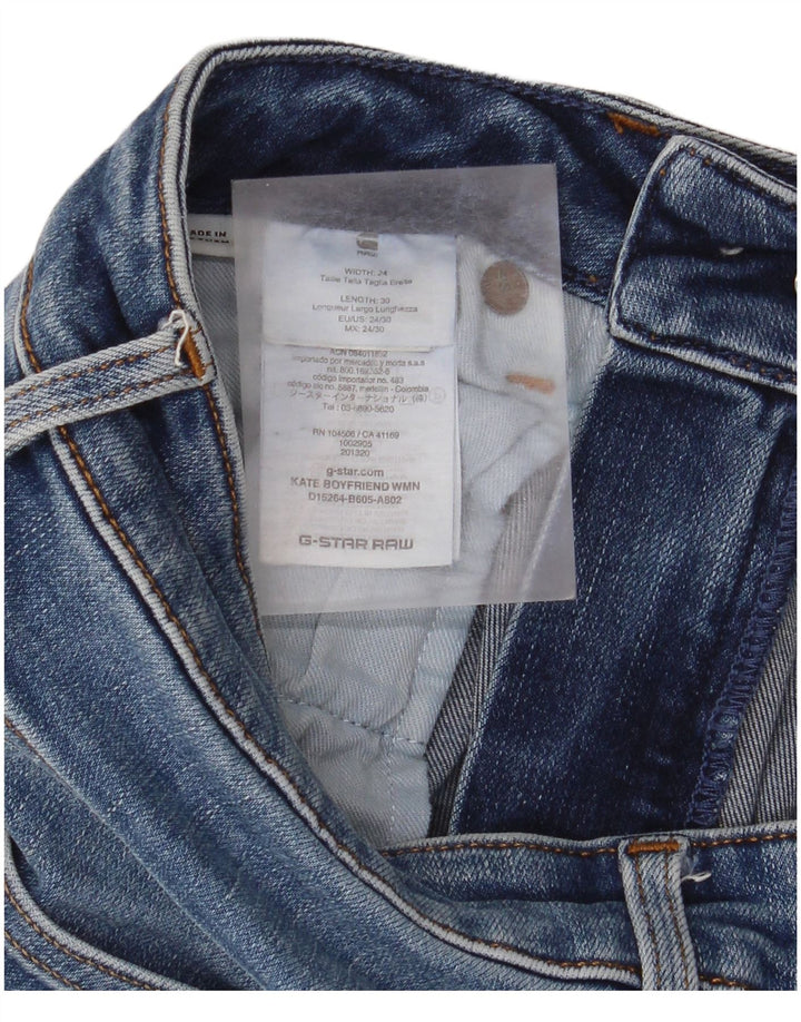 G-Star Damen Distressed Slim Jeans W24 L30 Blaue Baumwolle