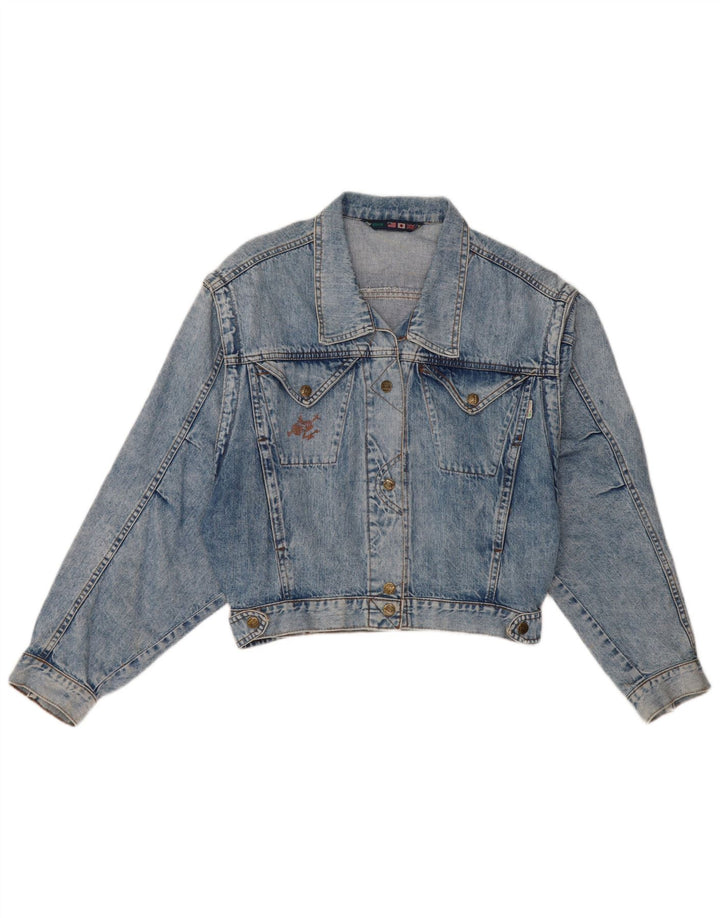 Vintage Damen Jeansjacke UK 12 Mittelblaue Baumwolle