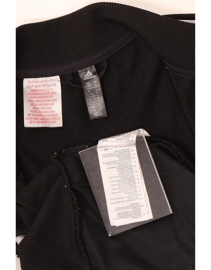 Adidas Jungen-Trainingsanzug-Top-Jacke, 11–12 Jahre, schwarzes Colourblock-Polyester