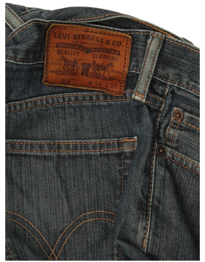 Levi's Herren 514 Straight Jeans W34 L32 Marineblaue Baumwolle
