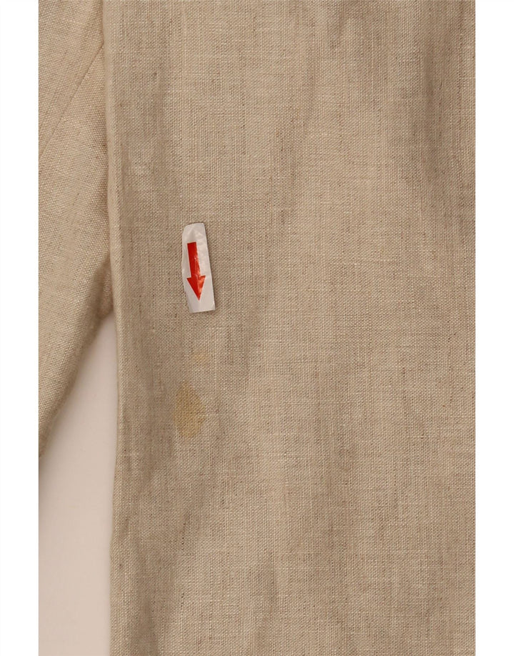 ZARA Herren-Blazer mit 2 Knöpfen, EU 52, großes beiges Leinen