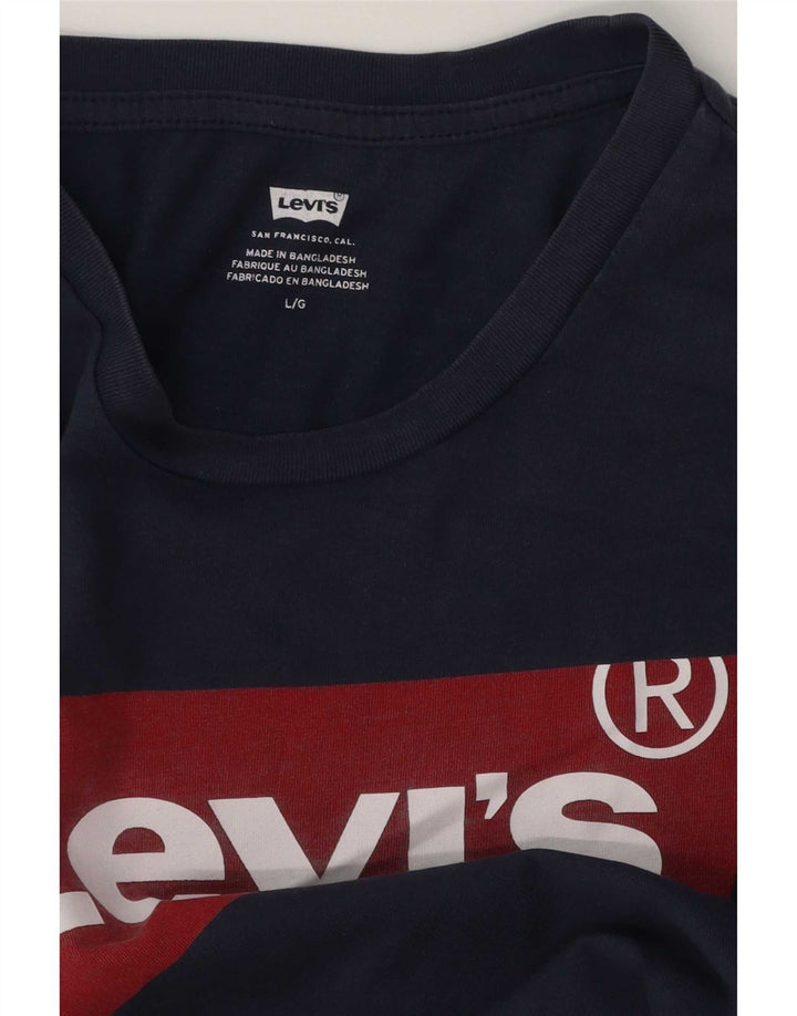 Levi's Herren-T-Shirt mit Grafik, Größe L, Marineblau