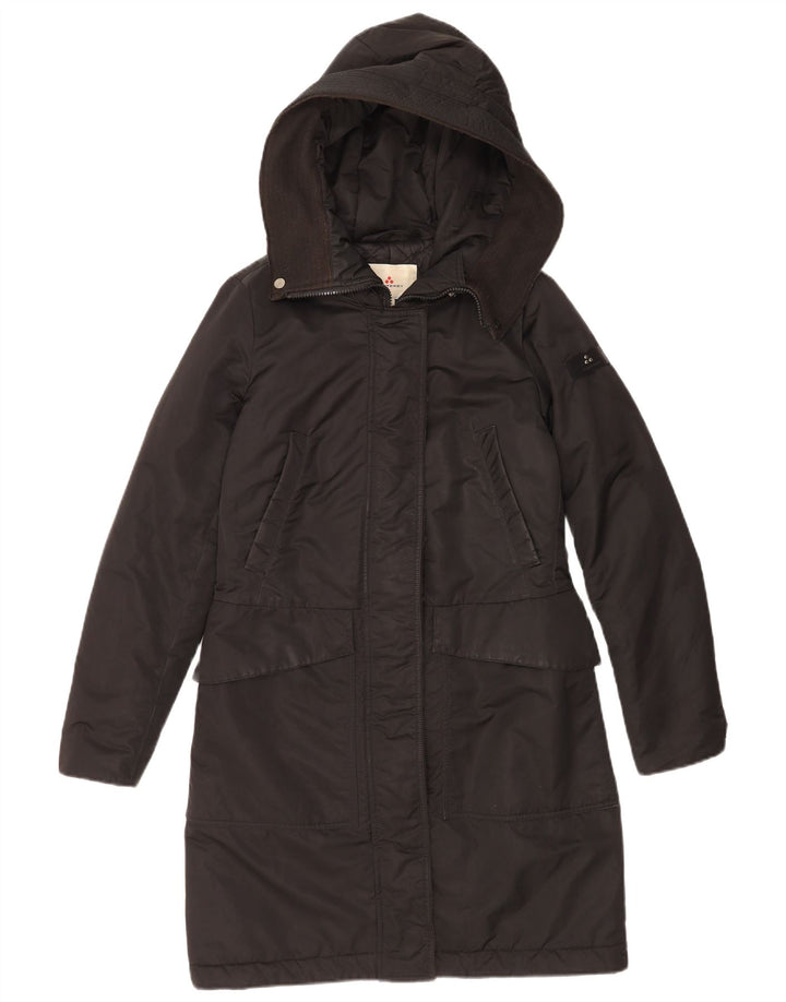 PEUTEREY Wattierter Damenmantel mit Kapuze IT 42 Mittelschwarzes Polyester