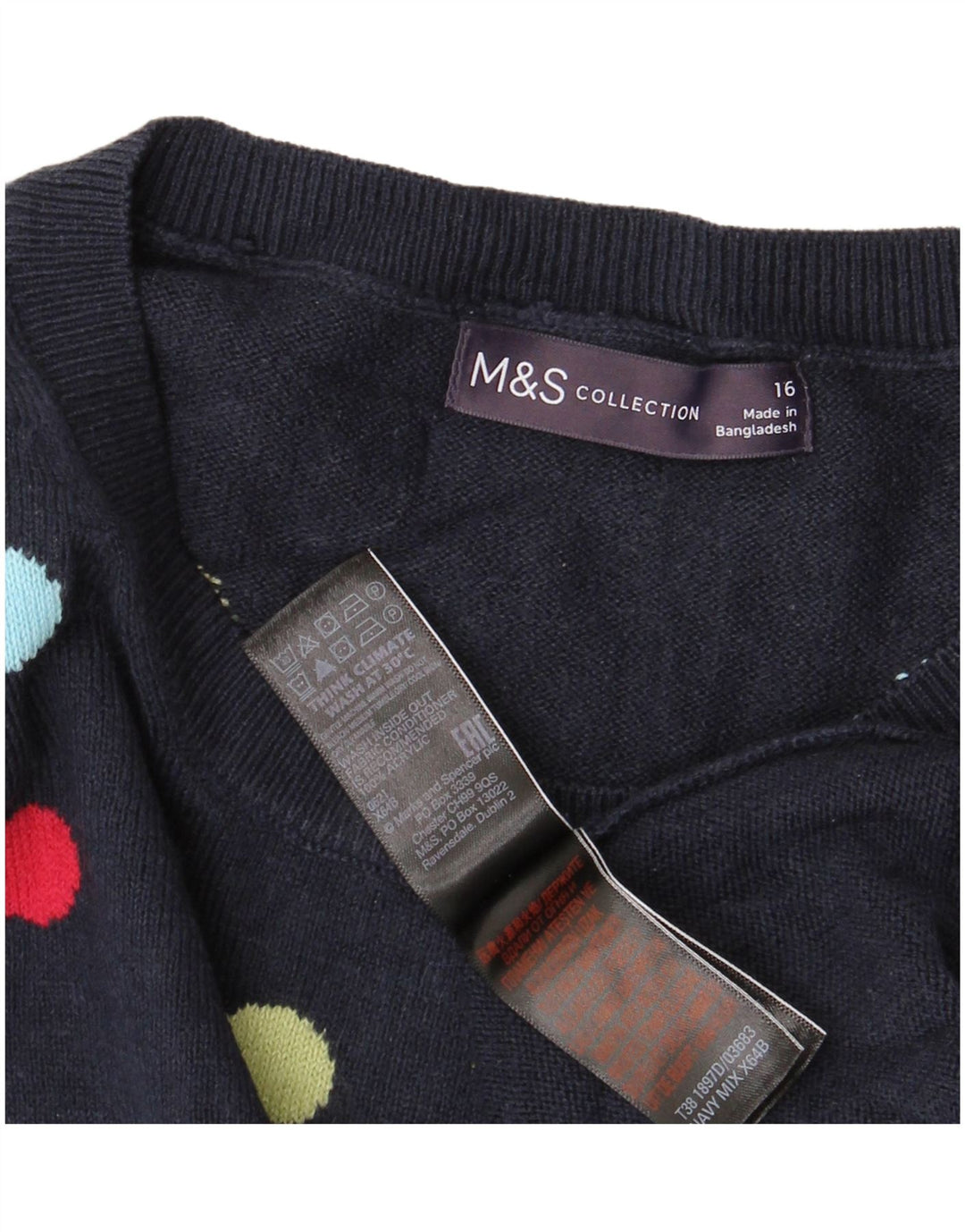 MARKS & SPENCER Damen Pullover mit Rundhalsausschnitt, Gr. 40, Marineblau